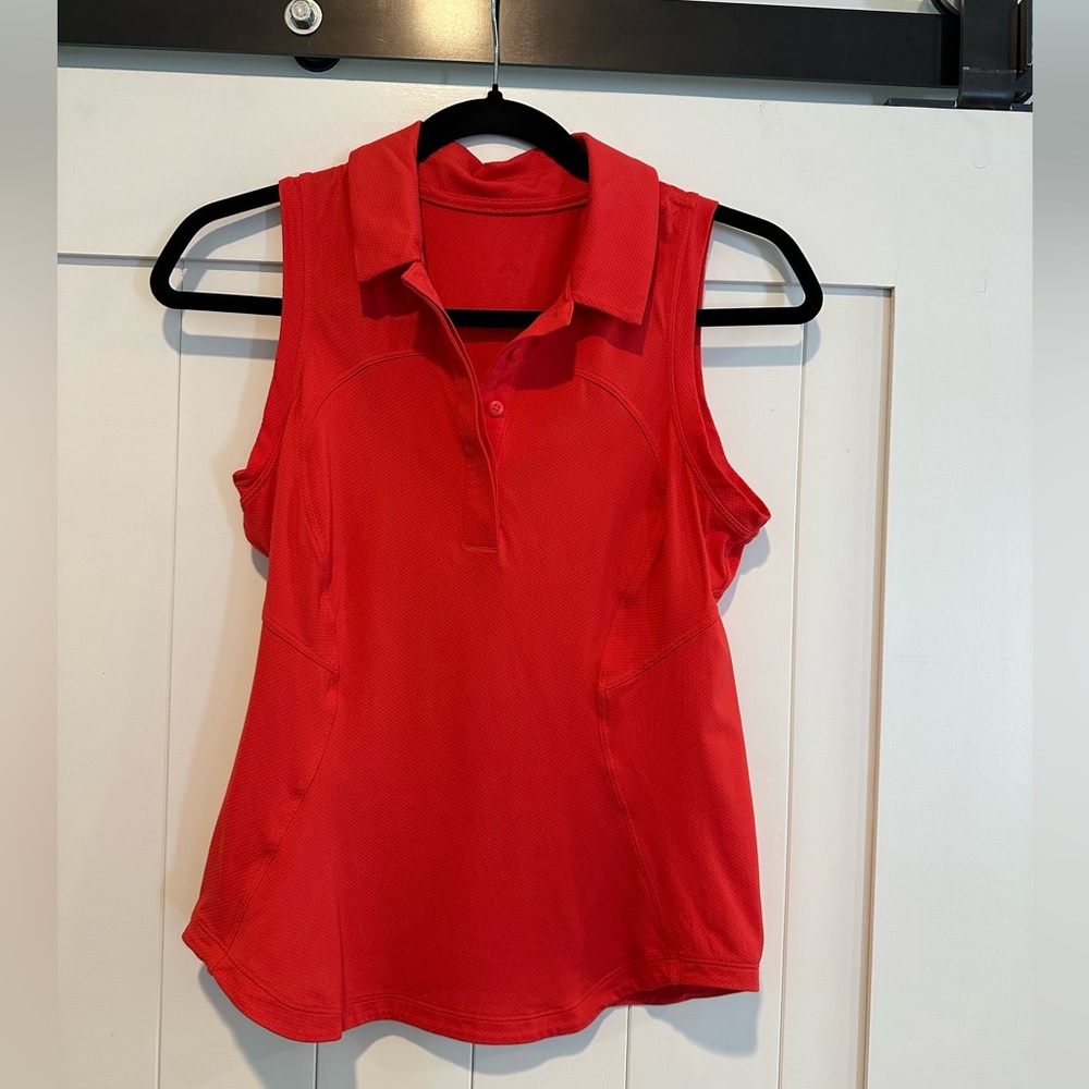 lululemon athletica Sleeveless Polo Tank, Carnation Red, Size 4